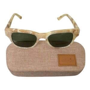 Maho Eyewear Geneva Sunglasses Cream Marbled Iconic 60's Style Discontinued